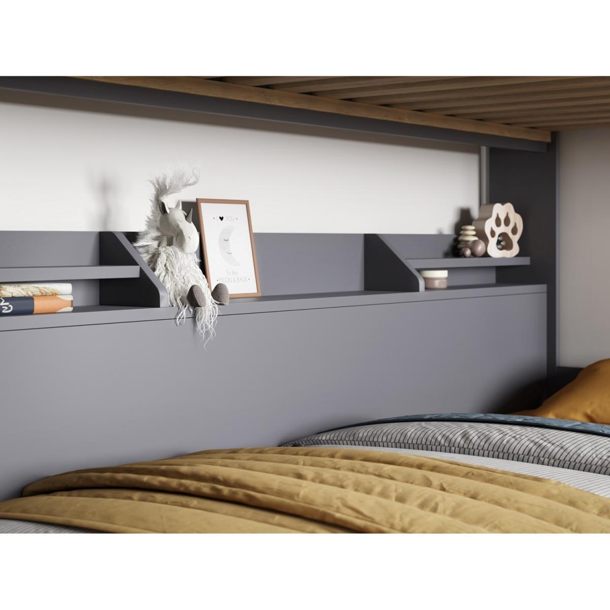 Flair Slick Staircase Bunk Bed Grey With Storage - – image 4