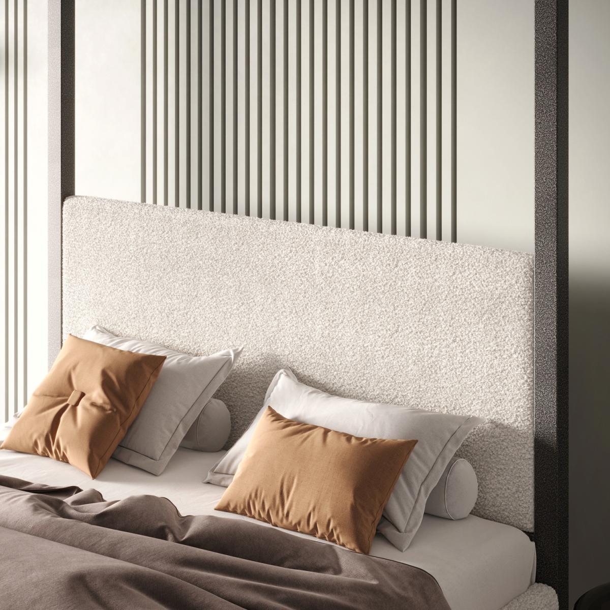 Flair Four Poster Boucle Fabric Metal Bed Frame - King – image 3