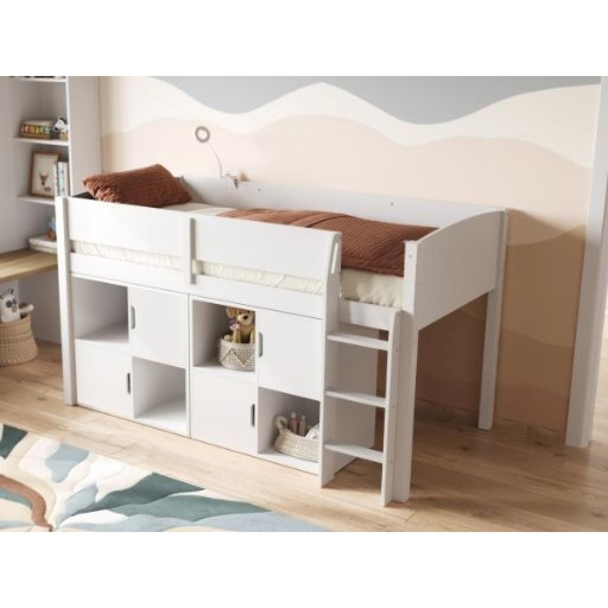 Flair Loop Midsleeper Bed Cube Unit Set White - 4 Doors - – image 2