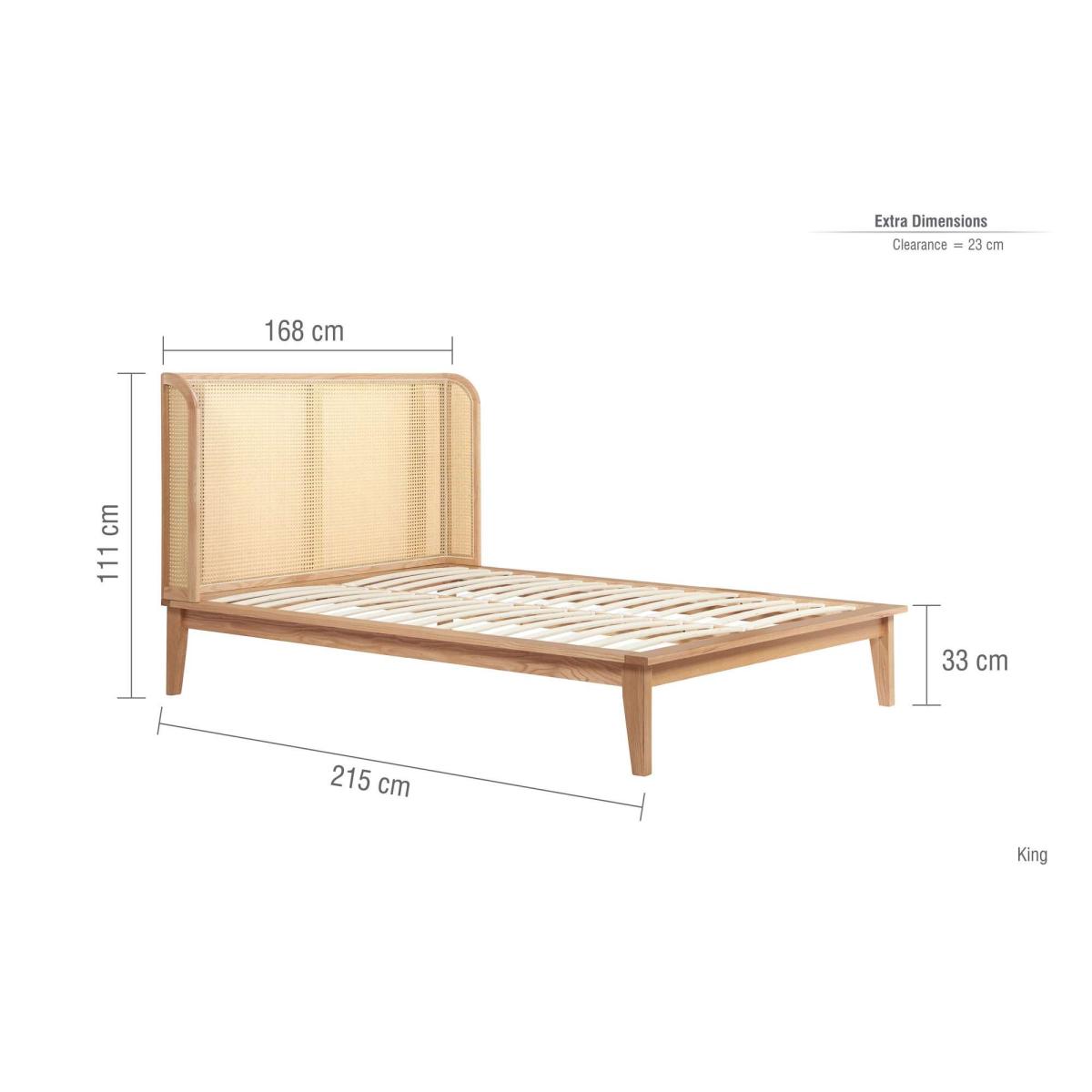 Birlea Astrid Rattan Bed Frame, Oak Oak – image 9