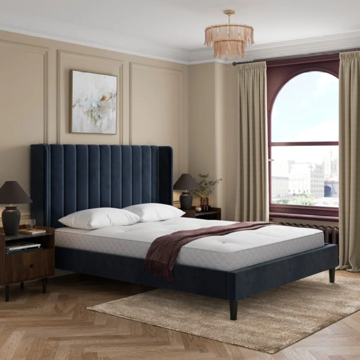 Alara Velvet Bed – image 1