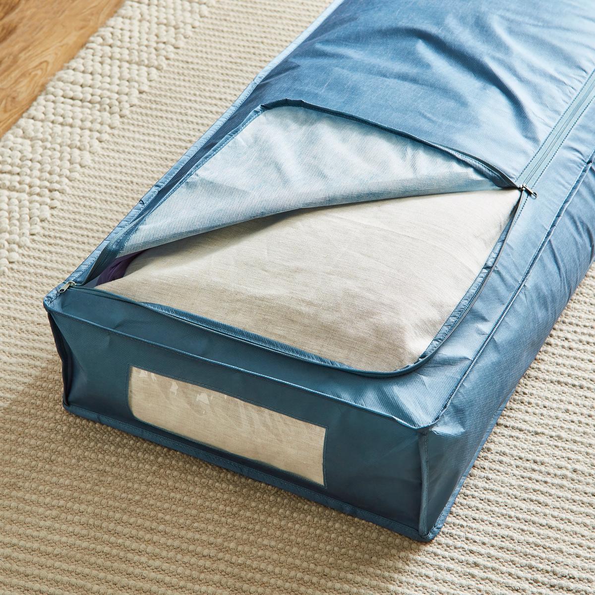 Fabric Underbed Zip Storage Bag Pacific Blue – image 2