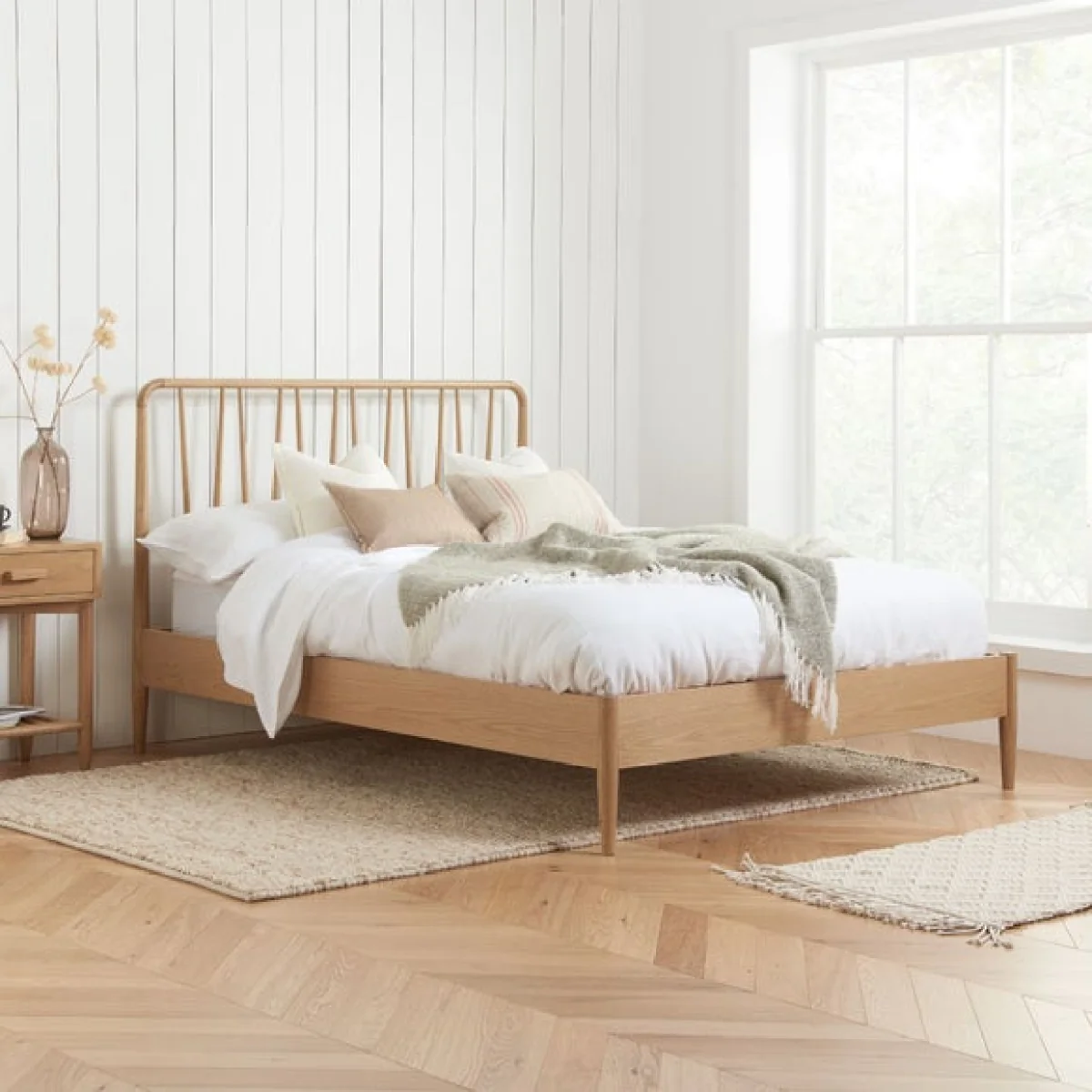 Jesper Oak Effect Bed Frame – image 1