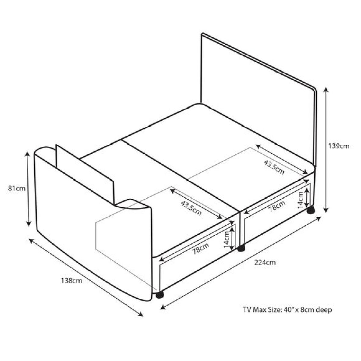 Sweet Dreams Opulence Vertical Pleated TV Bed – image 4