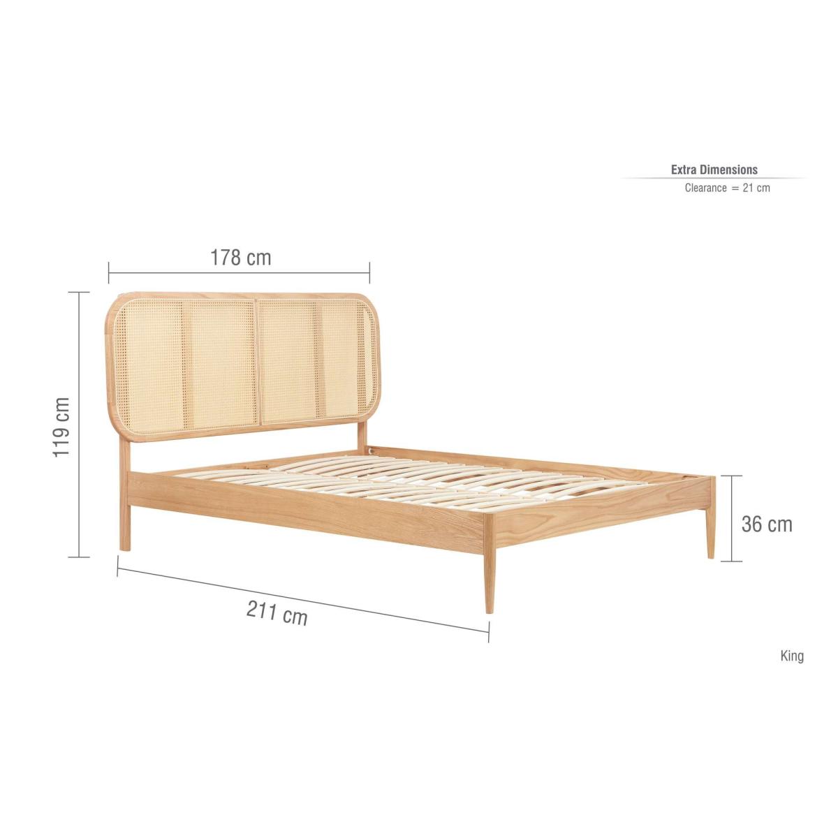 Birlea Elina Rattan Bed Frame, Oak Oak – image 9