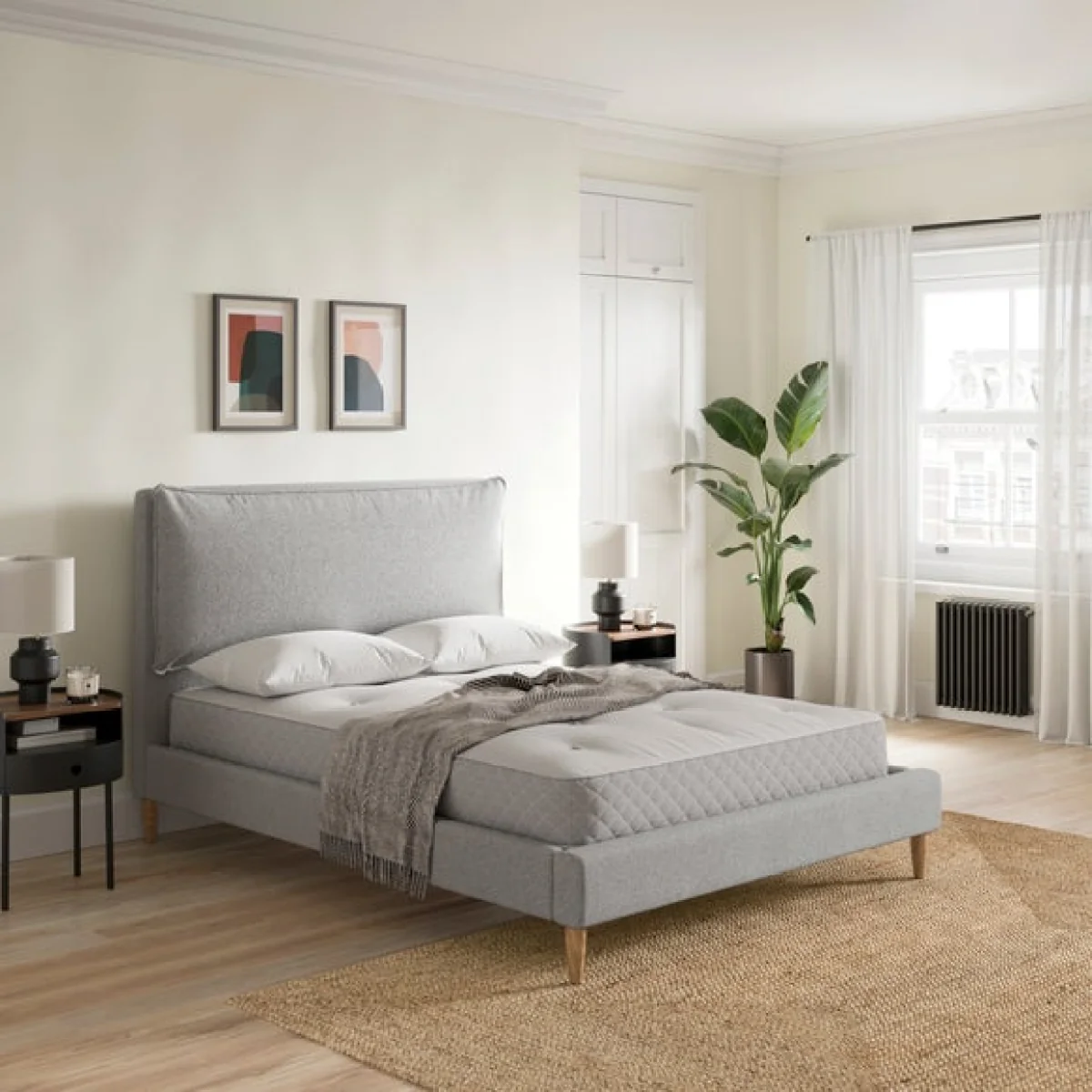 Skylar Pebble Boucle Bed – image 1