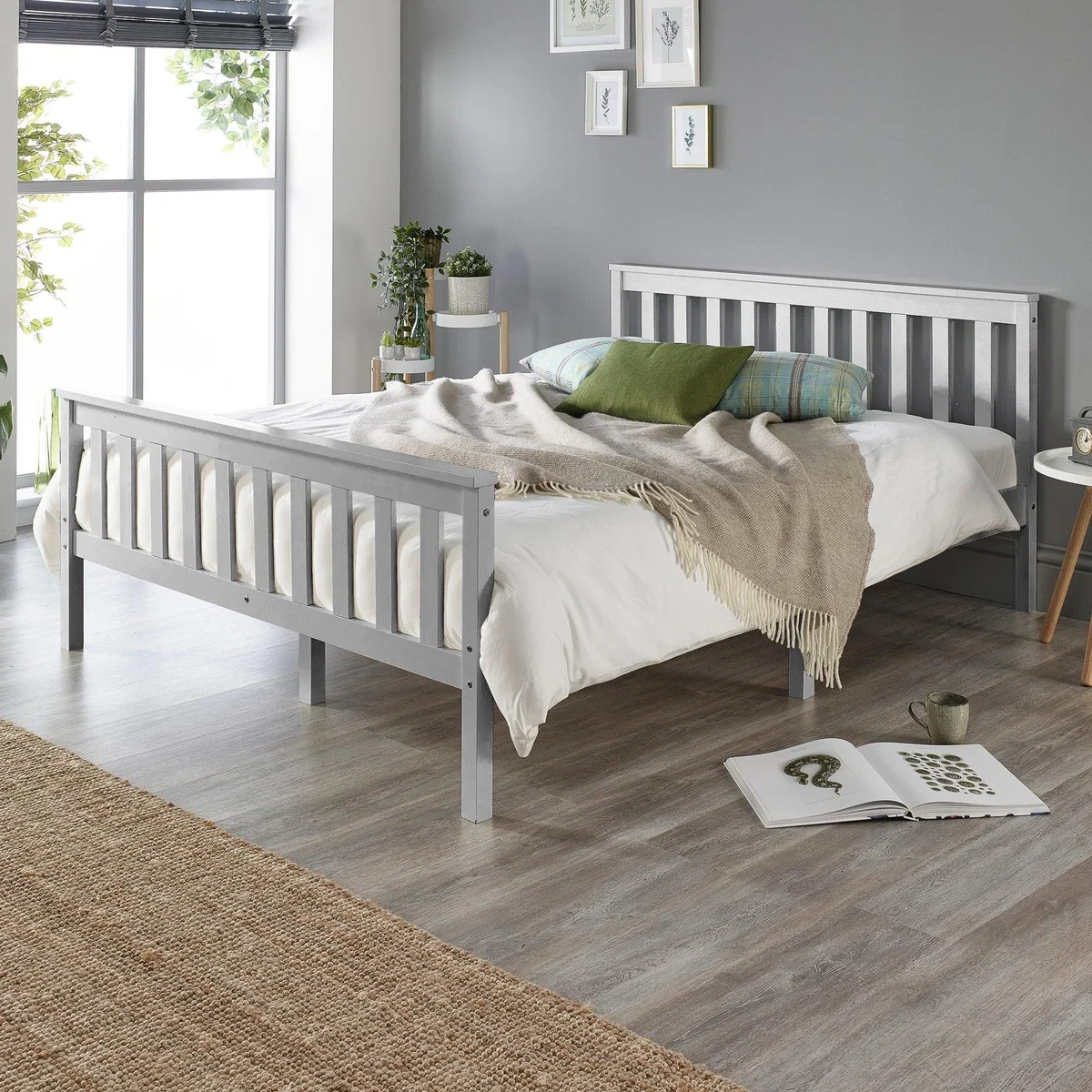 Return - Atlantic Wooden Bed Frame, Single Grey – image 1
