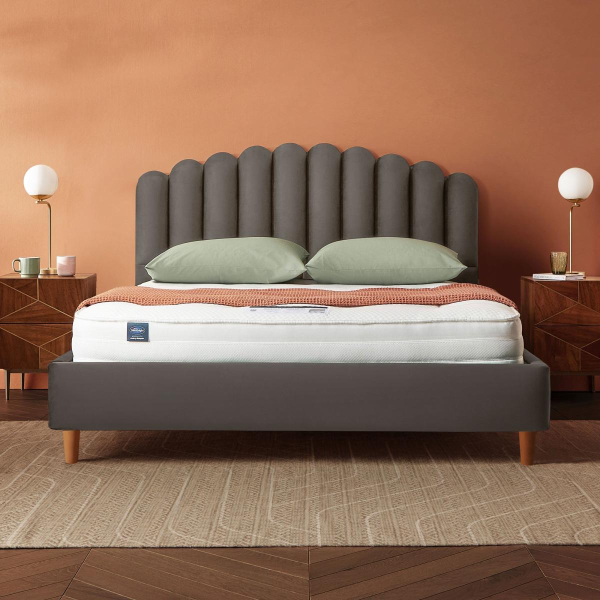 Oriana Bed Frame, Velvet Charcoal (Grey) – image 2