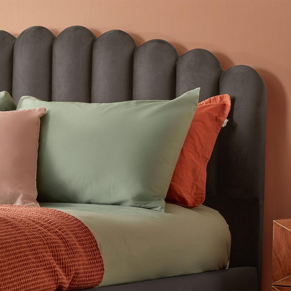 Oriana Bed Frame, Velvet Charcoal (Grey) – image 3