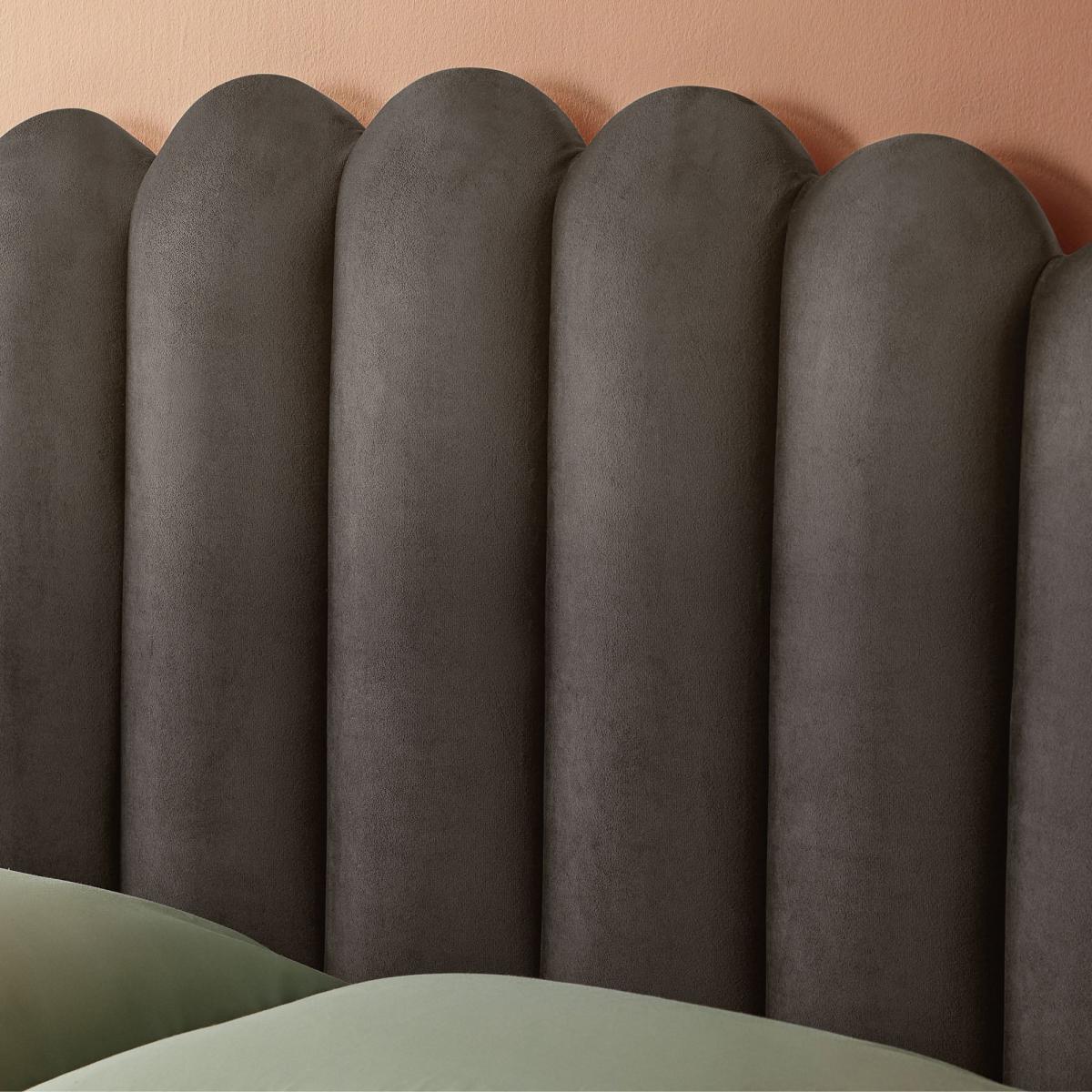 Oriana Bed Frame, Velvet Charcoal (Grey) – image 4