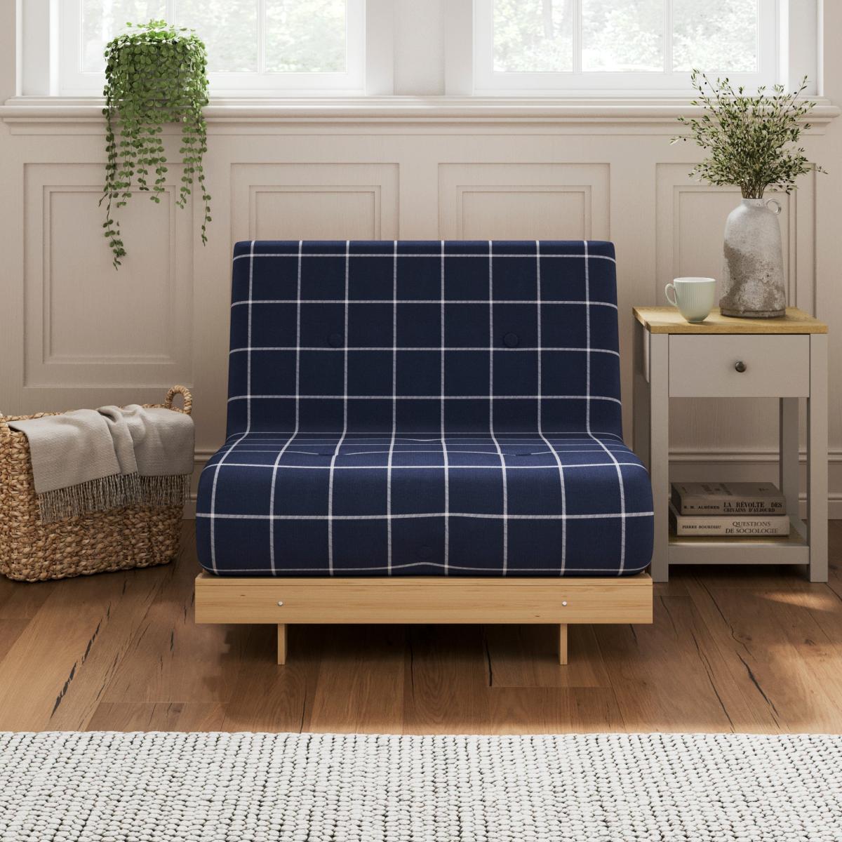 Mito Single Window Pane Check Futon Navy – image 2