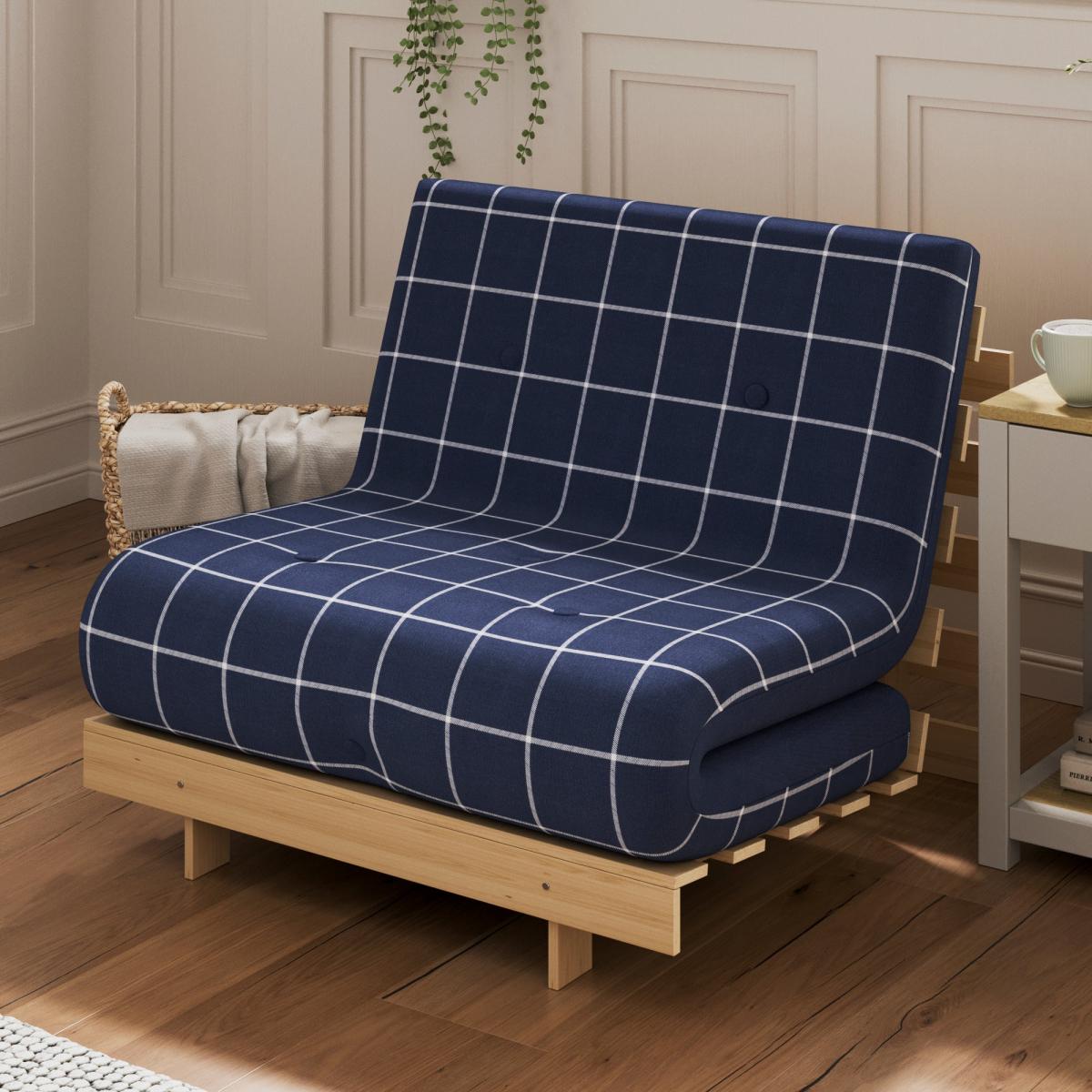 Mito Single Window Pane Check Futon Navy – image 3