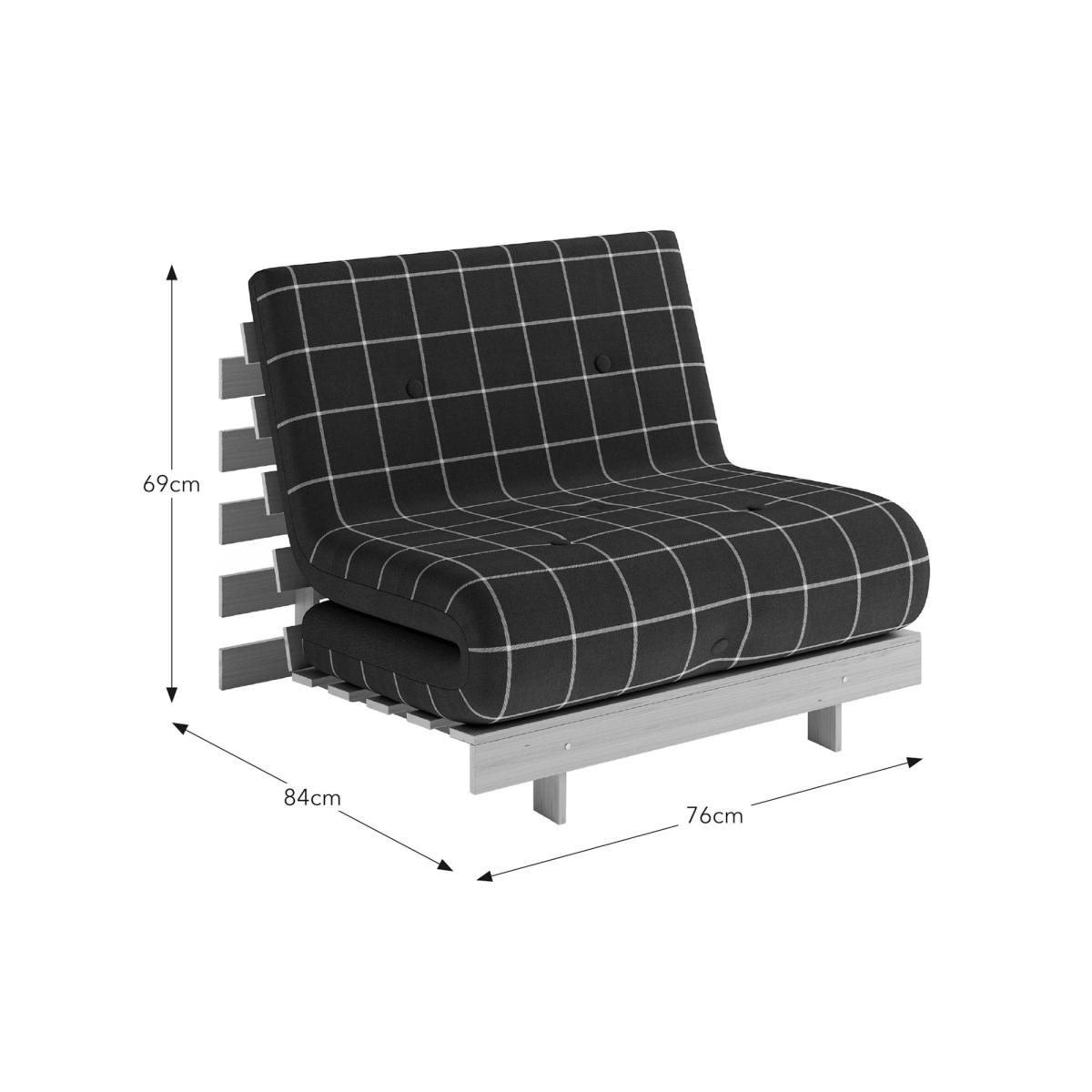 Mito Single Window Pane Check Futon Navy – image 9