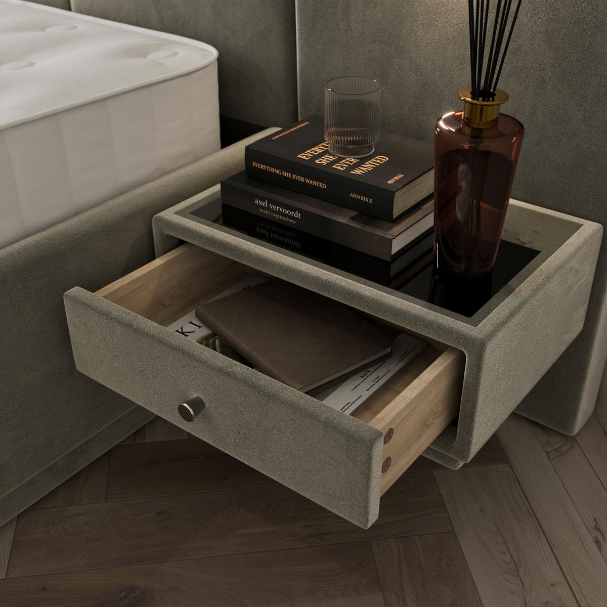 Oversized Hotel Bed Frame, Velvet – image 3