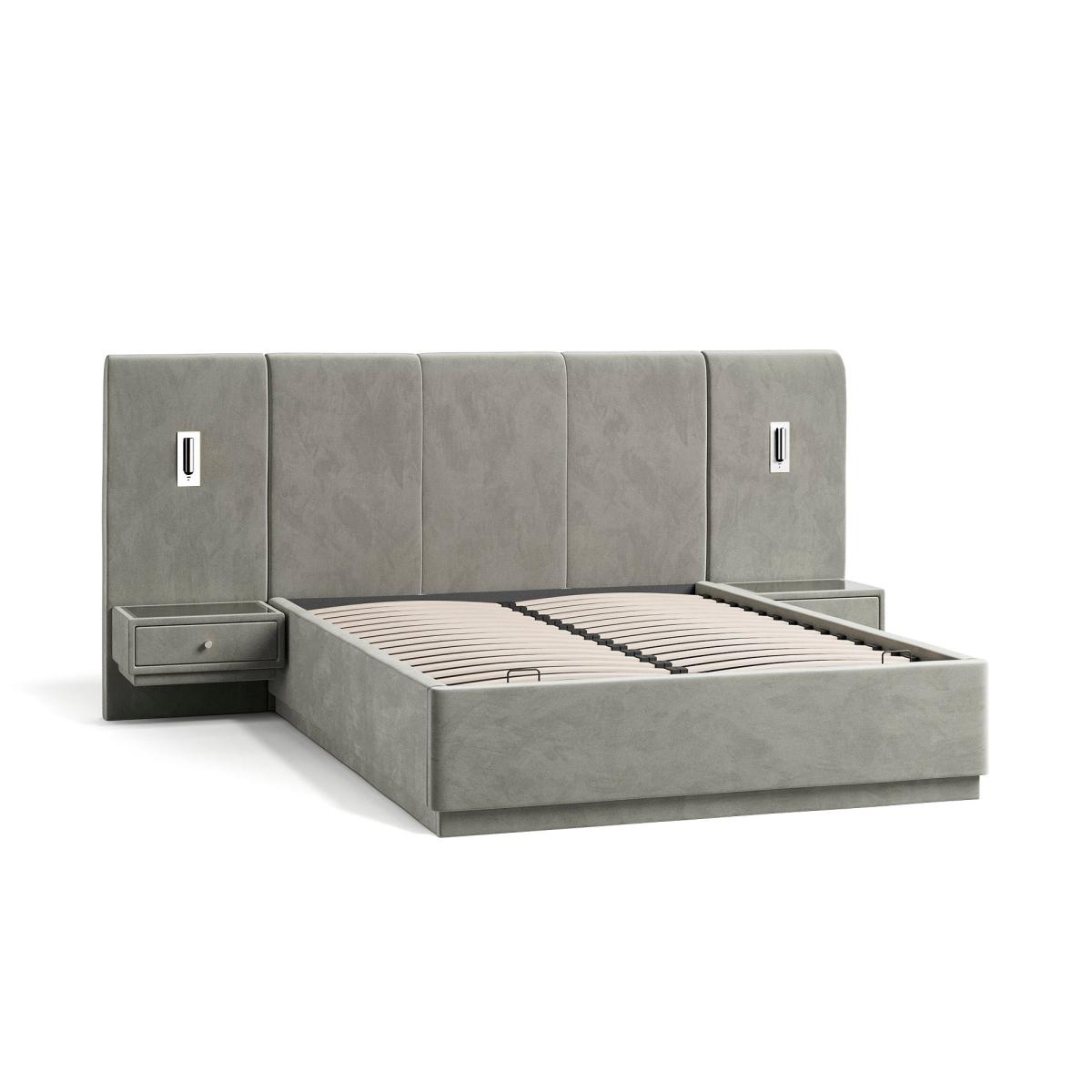 Oversized Hotel Bed Frame, Velvet – image 6