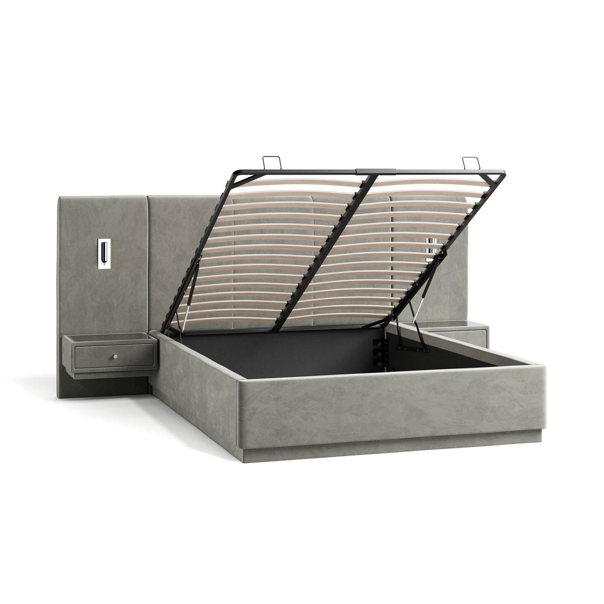 Oversized Hotel Bed Frame, Velvet – image 7