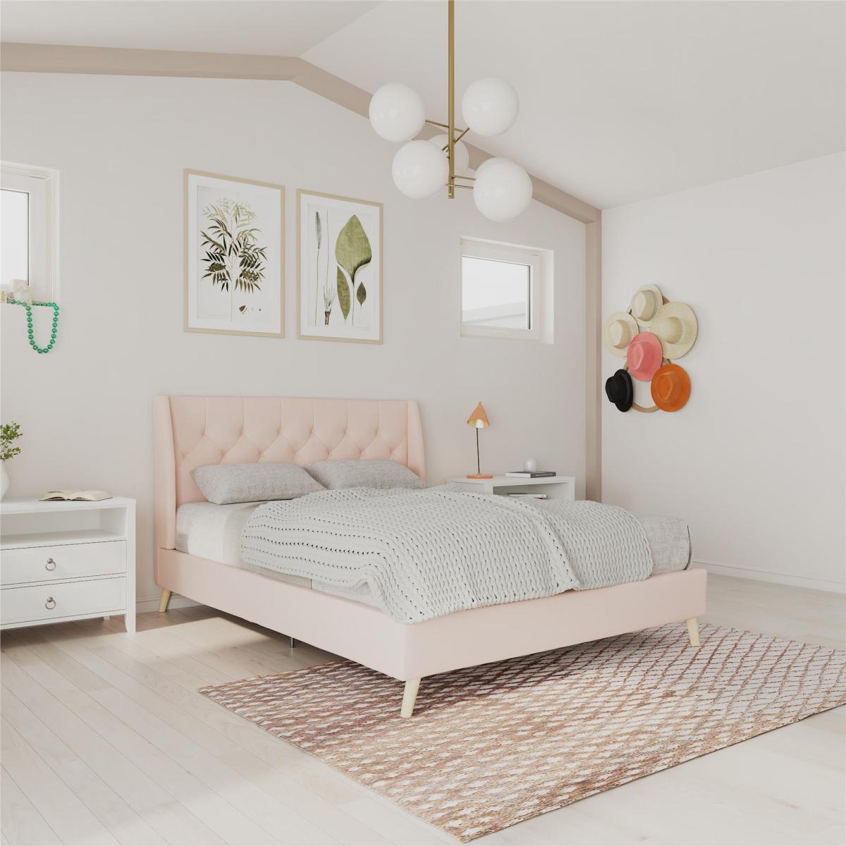 Novogratz Her Majesty Linen Bed Pink – image 1
