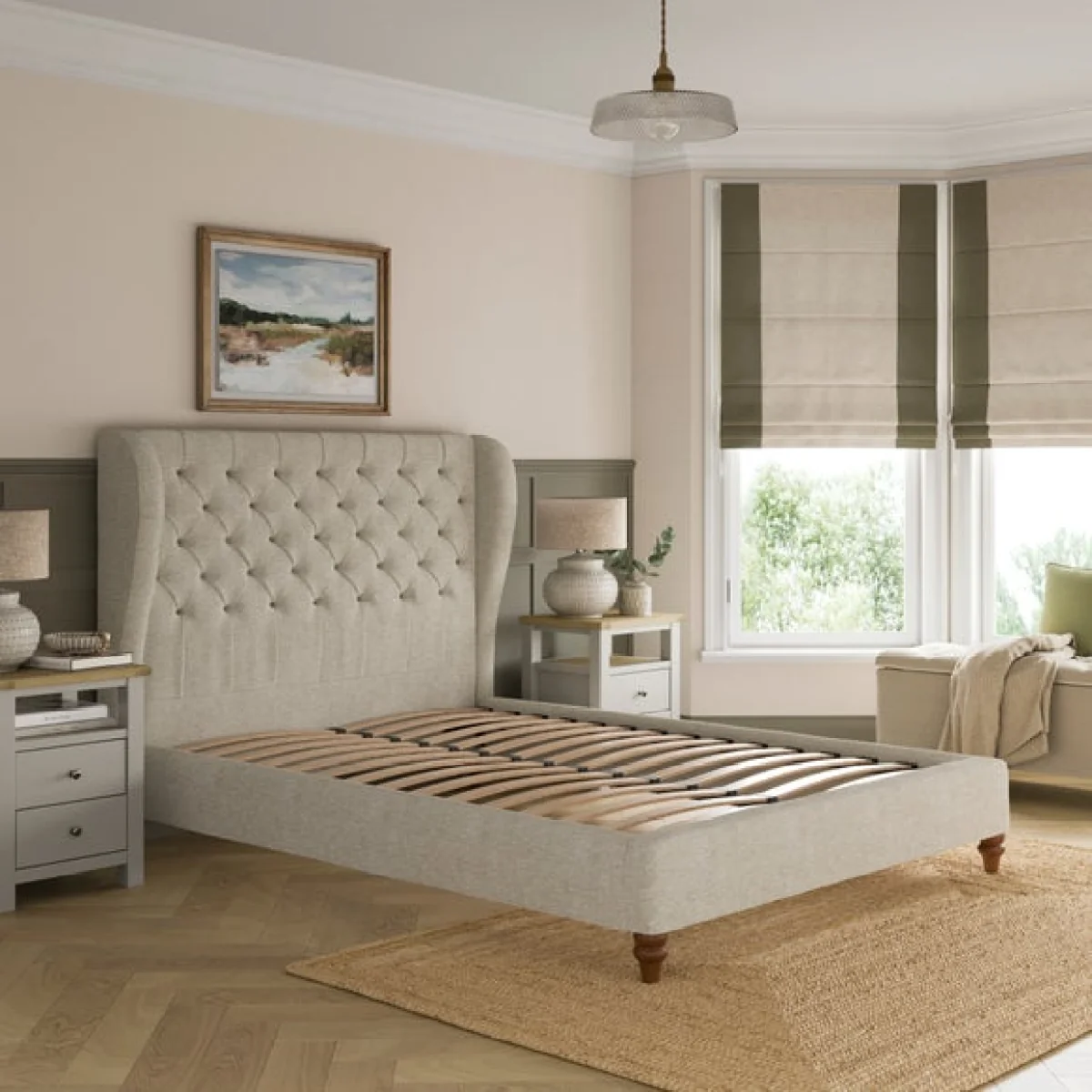 Beatrice Buttoned Chenille Bed – image 2