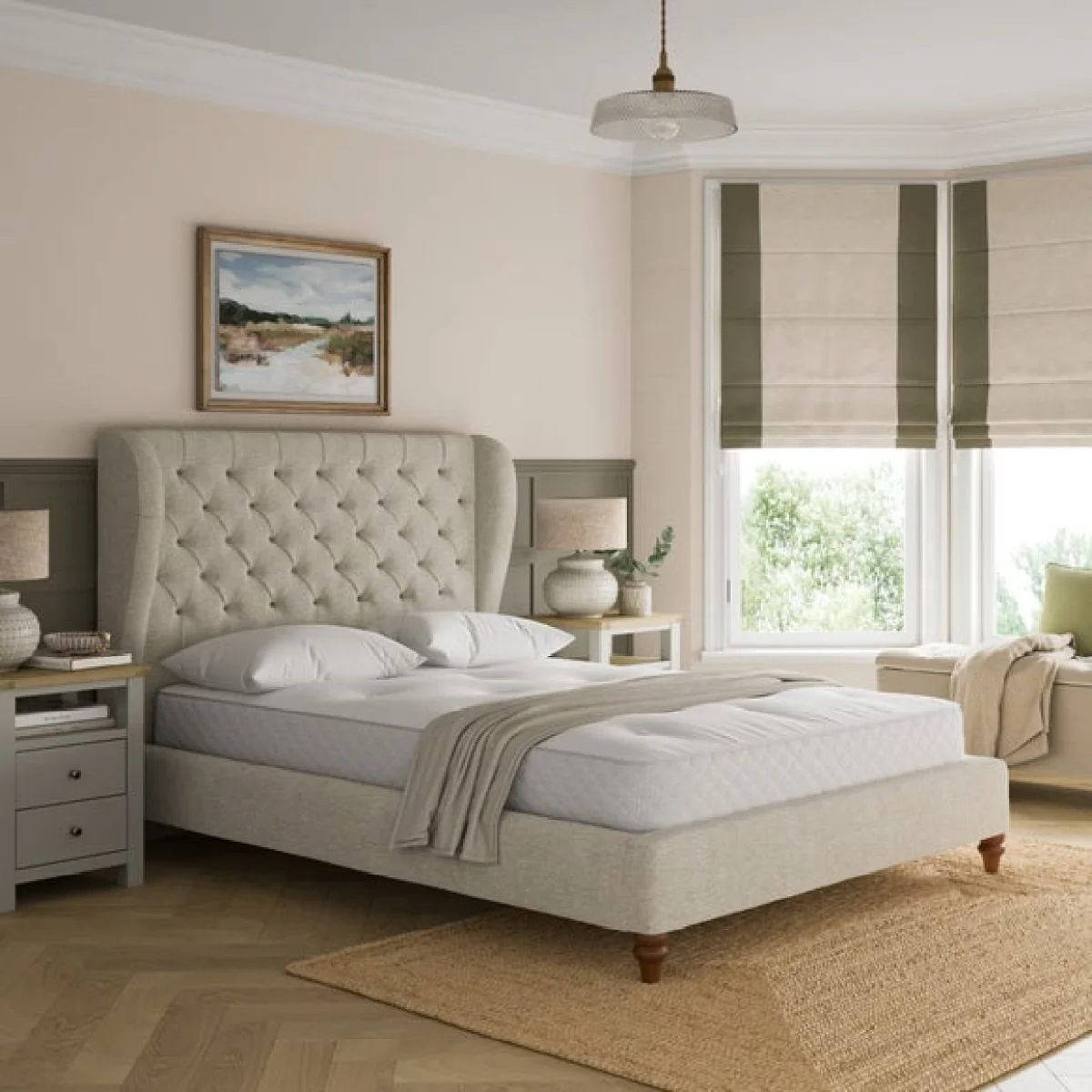 Beatrice Buttoned Chenille Bed – image 1