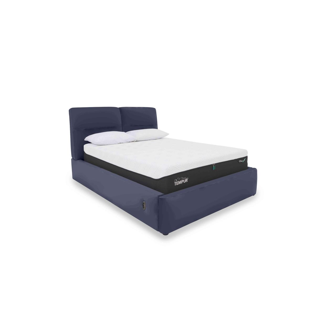 Stark Leather Electric Ottoman Bed Frame - Super King - Ocean – image 2