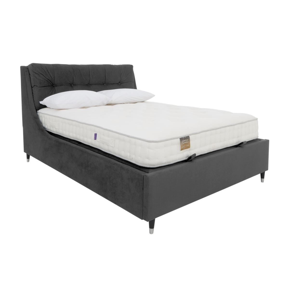 Javier Ottoman Bed Frame - Super King - Velvet Smoke