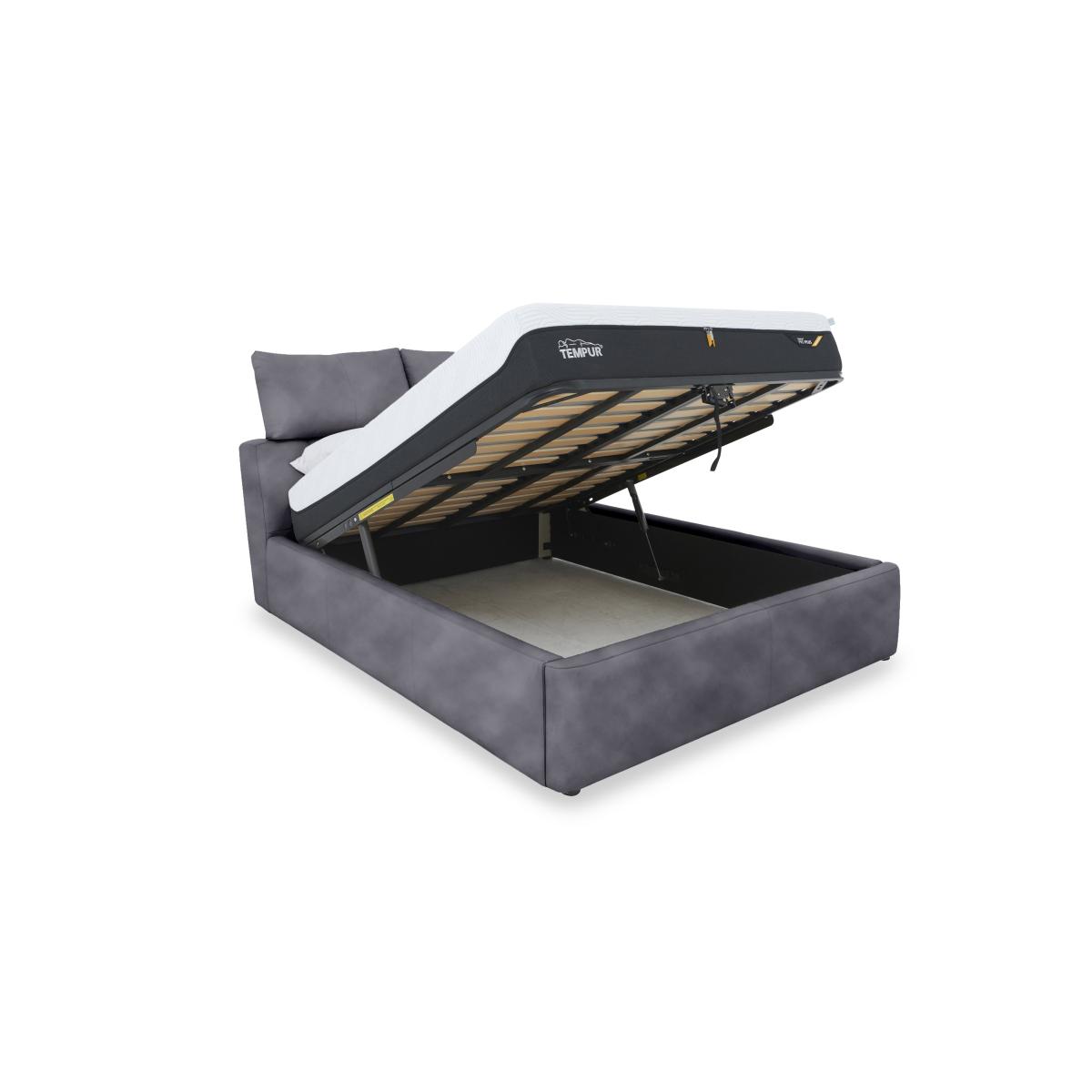 Tyrell Fabric Manual Ottoman Bed Frame - King Size - Dark Chocolate – image 2