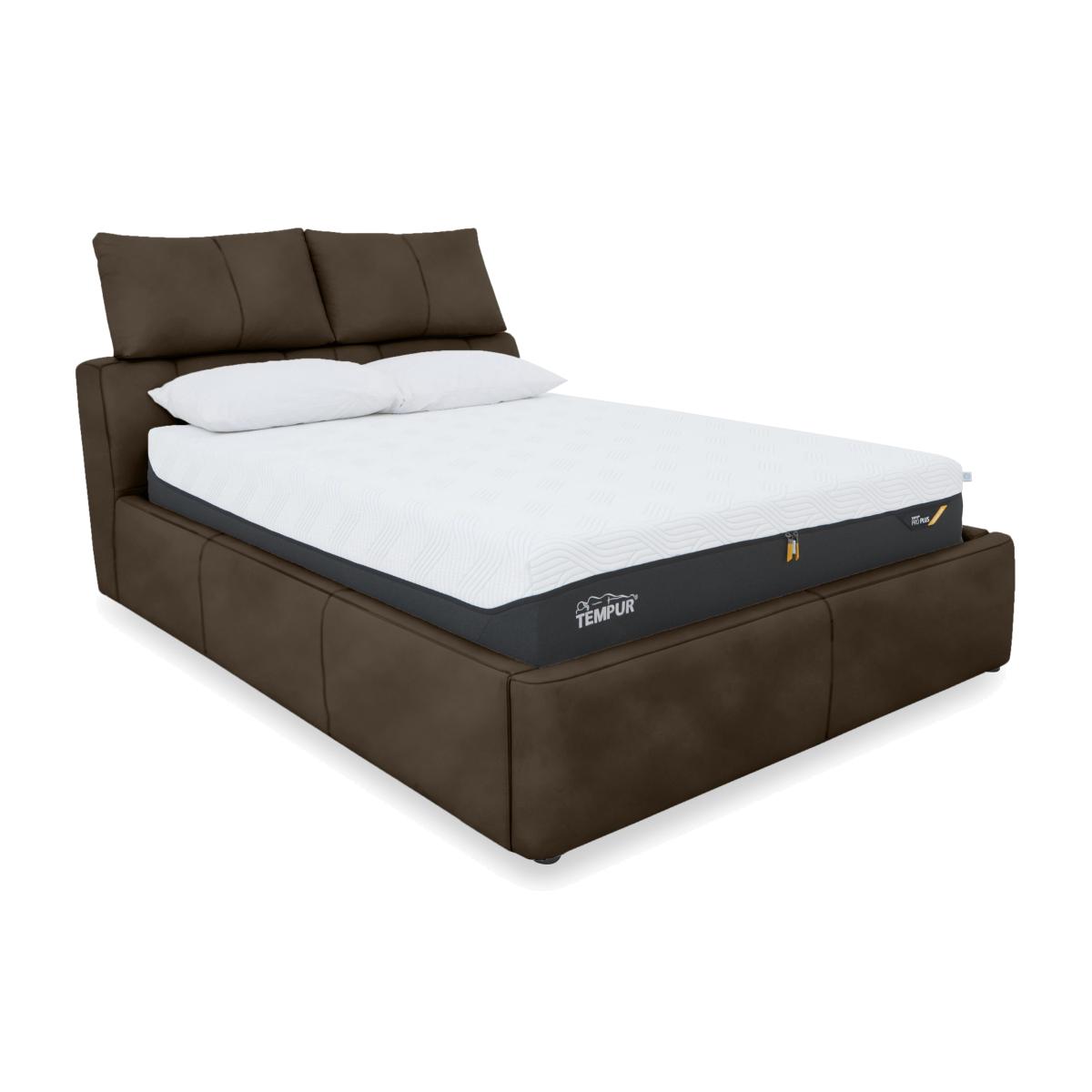 Tyrell Fabric Manual Ottoman Bed Frame - King Size - Dark Chocolate – image 1
