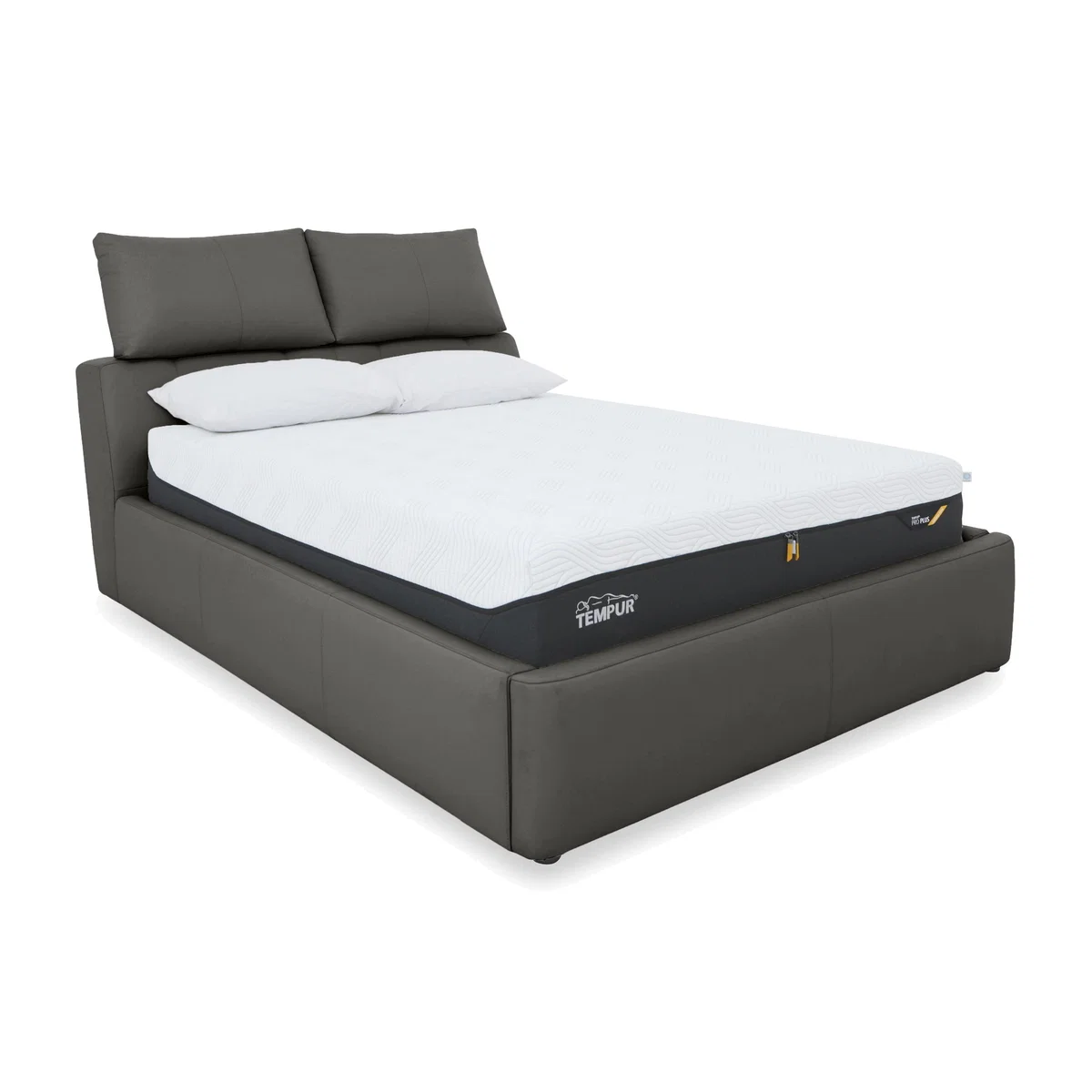 Tyrell NC Leather Manual Ottoman Bed Frame - Super King - Charcoal Grey – image 1