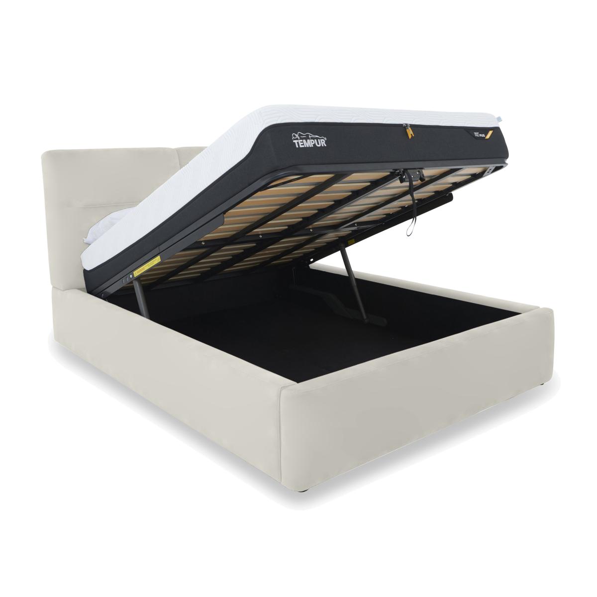 Stark NC Leather Manual Ottoman Bed Frame - King Size - Sleet – image 1