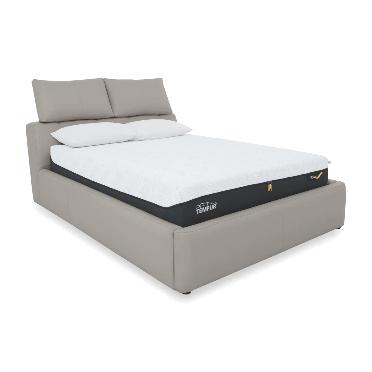 Tyrell BV Leather Manual Ottoman Bed Frame - King Size - Silver Grey – image 1