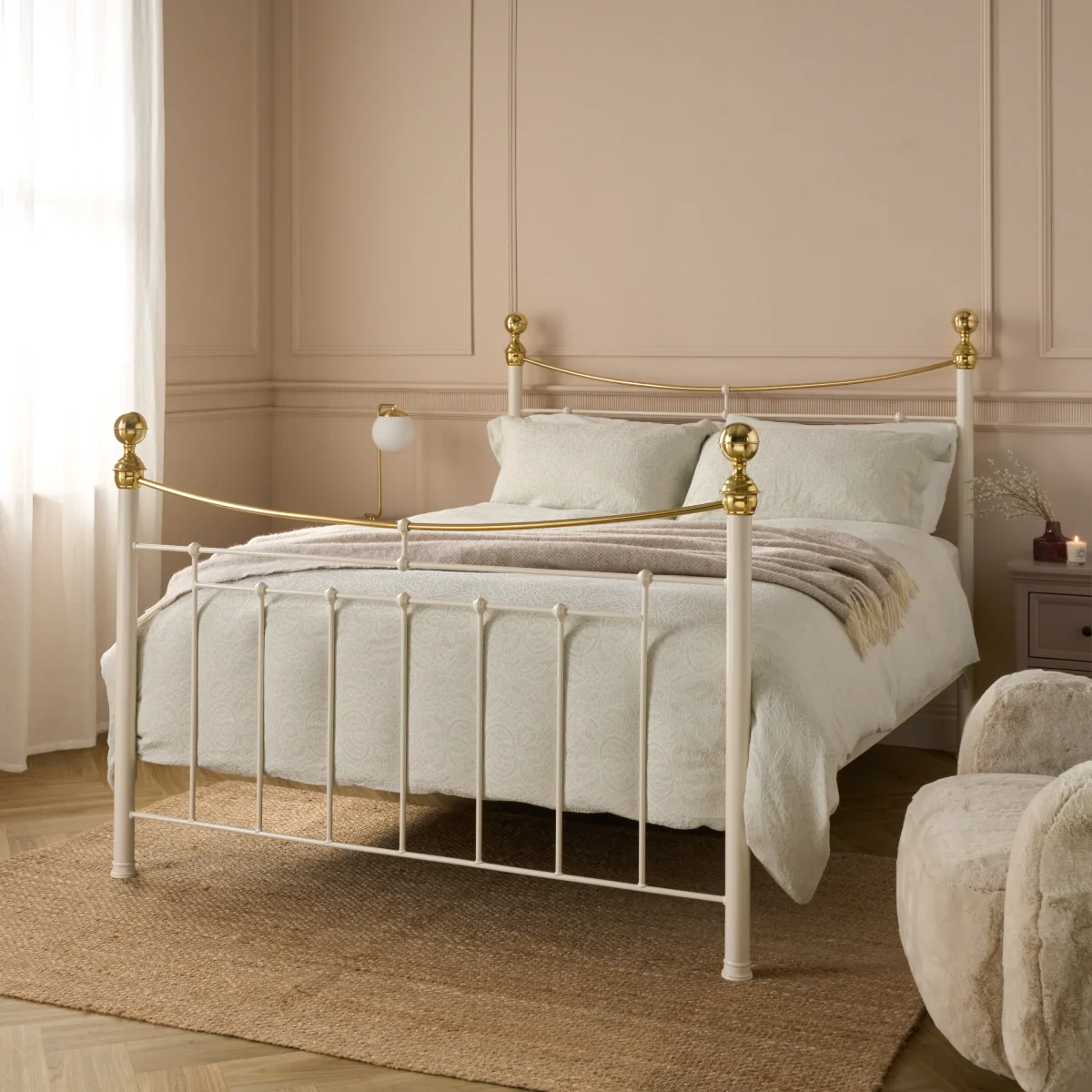 Lilibet Bed, Double - Pocket Sprung, Ivory