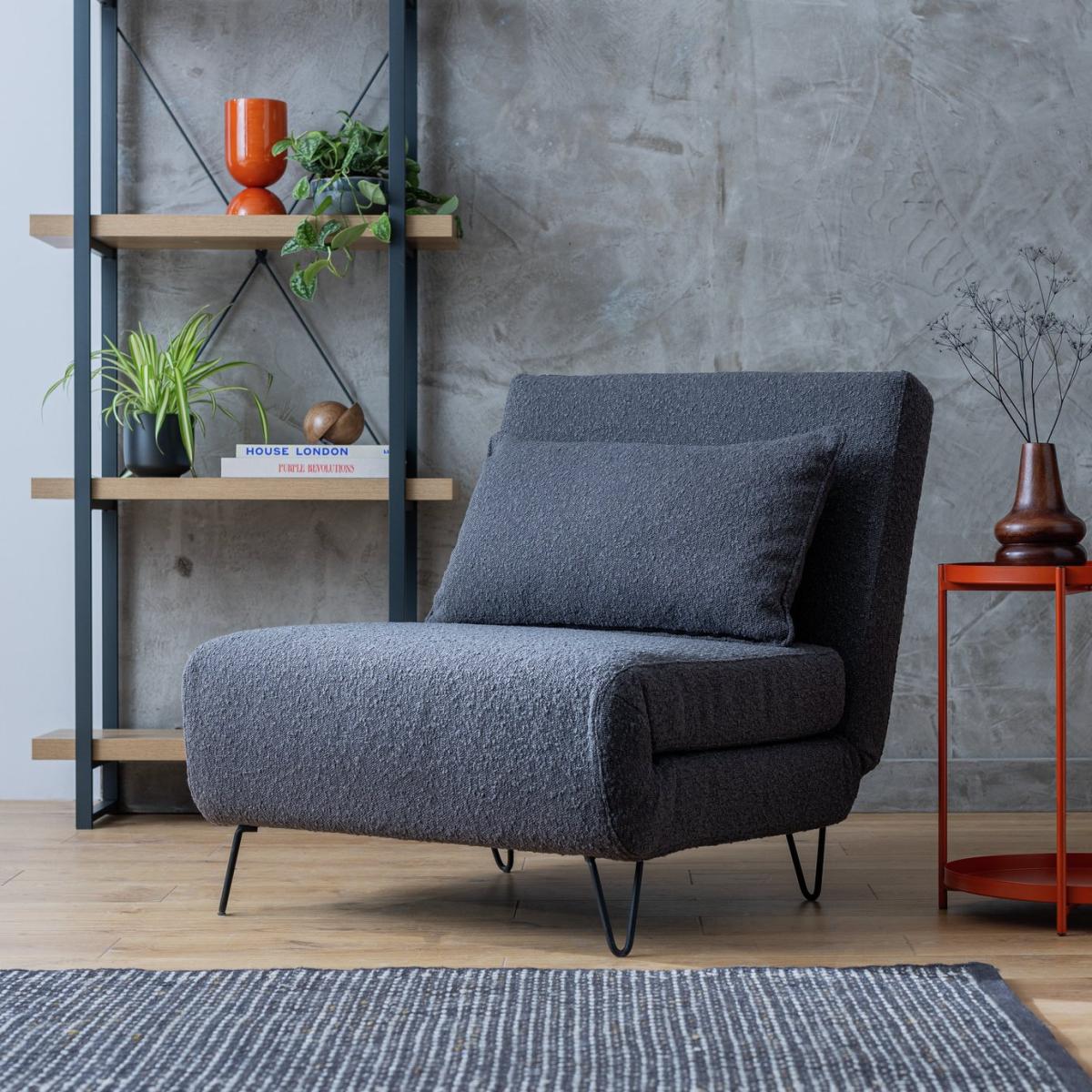 Habitat Roni Fabric Small Single Chair Bed -Grey – image 3
