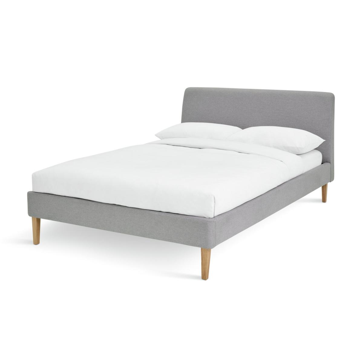 Habitat Ren Small Double Fabric Bed Frame - Light Grey – image 2