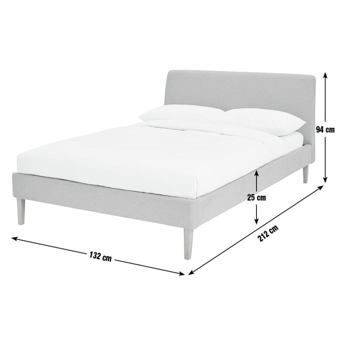 Habitat Ren Small Double Fabric Bed Frame - Light Grey – image 3