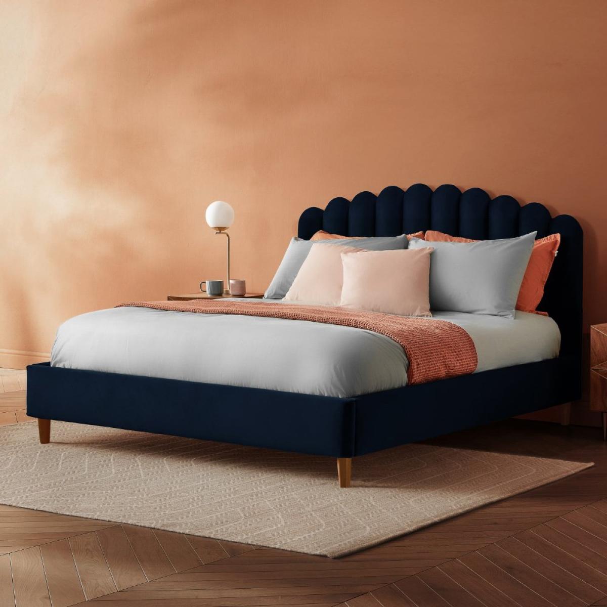 Silentnight Oriana Superking Velvet Bed Frame - Blue – image 1