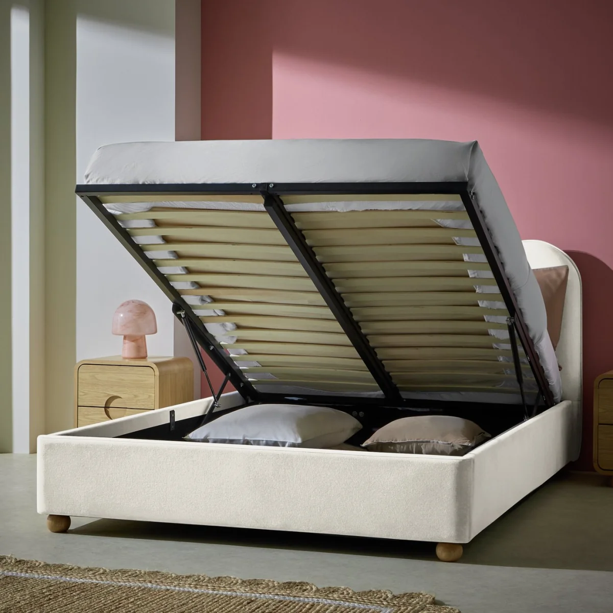 Habitat Onda End Lift Double Ottoam Bed - Natural – image 3