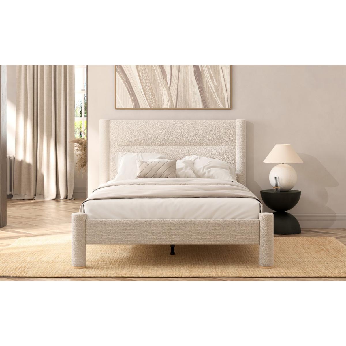 Habitat Vallero Luxe Kingsize Boucle Bed Frame - Cream – image 11