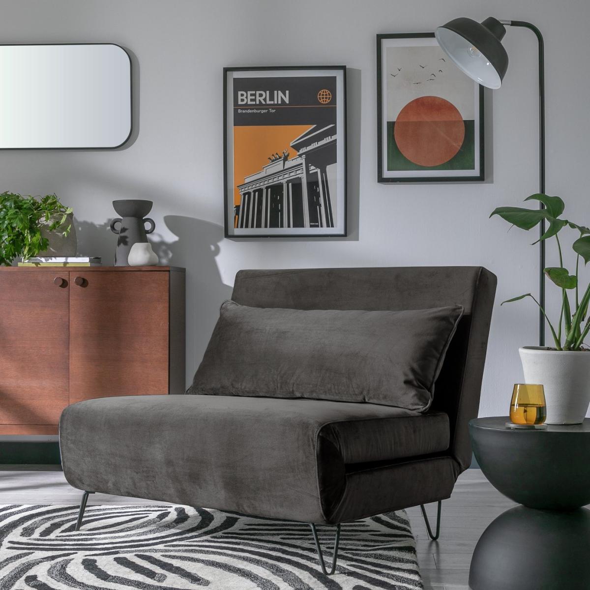 Habitat Roni Boucle Small Double Chair Bed - Grey – image 3