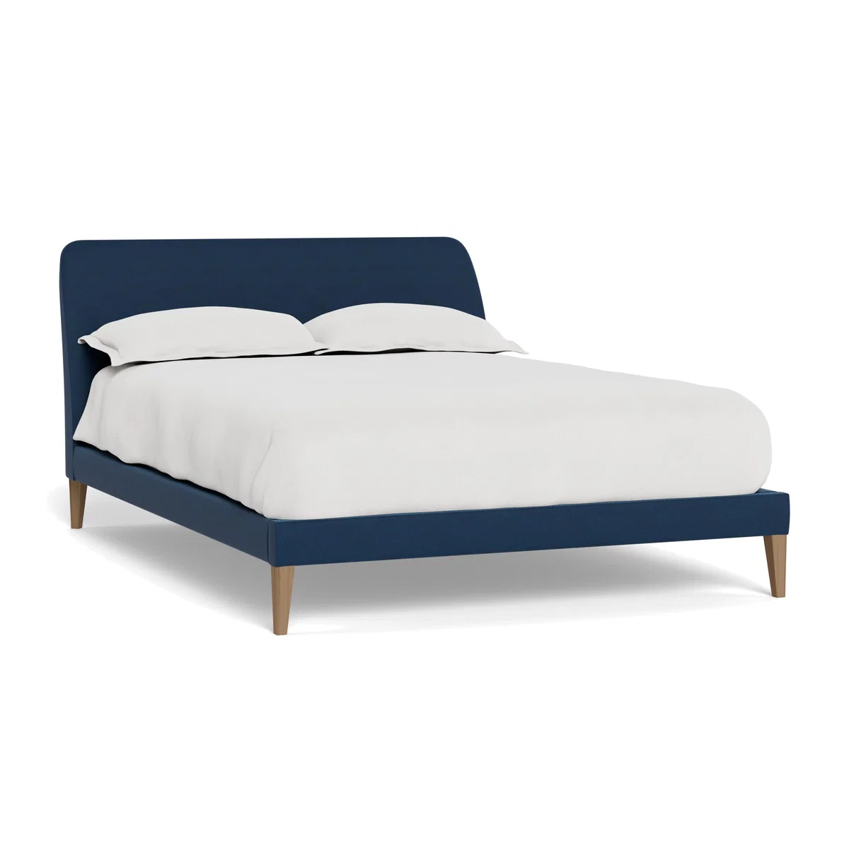 Heal's Wallis Bed Super King Capelo Linen-Cotton Inkspot Walnut Feet – image 1