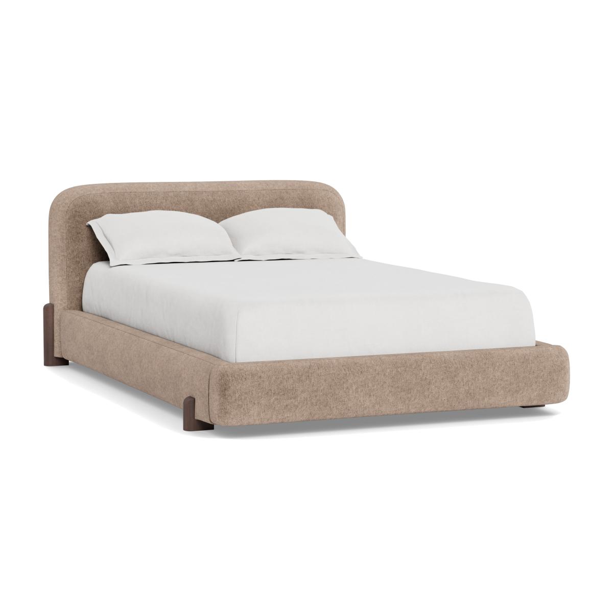 Heal's Nuvola Double Bed Boucle Velvet Rocky Natural Oak Feet – image 1