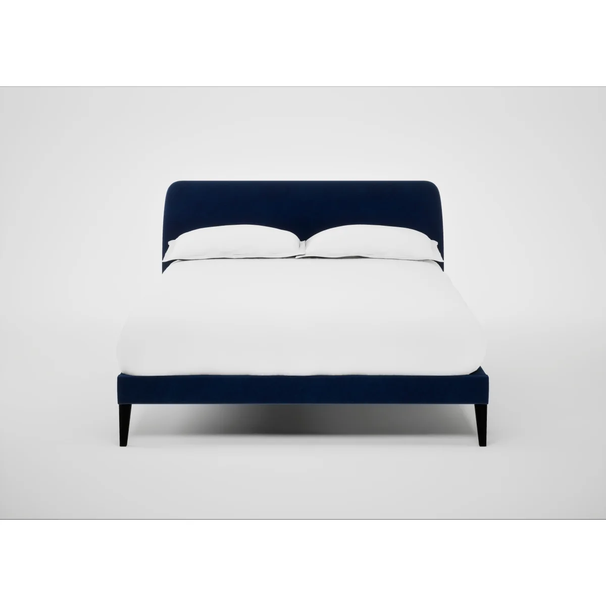 Heal's Wallis Bed Double Smart Velvet Dusk Black Painted Oak Feet – image 2