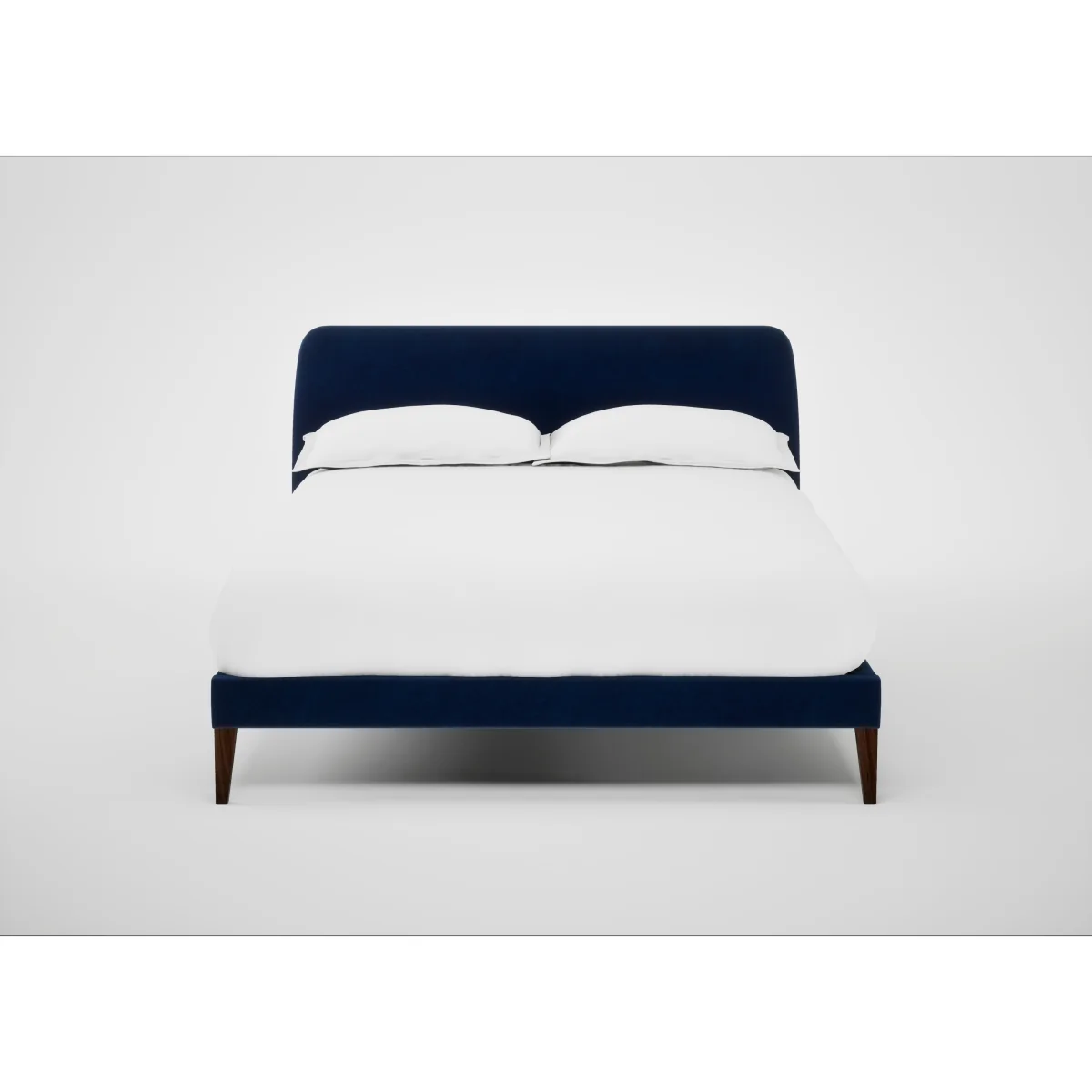 Heal's Wallis Bed Double Smart Velvet Dusk Stained Oak Feet – image 2