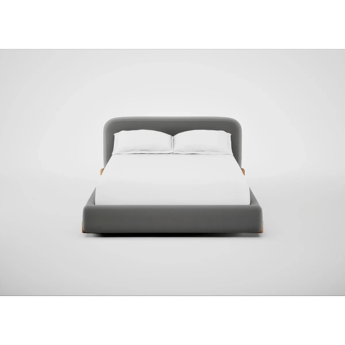 Heal's Nuvola Double Bed Smart Velvet Mercury Natural Oak Feet – image 2