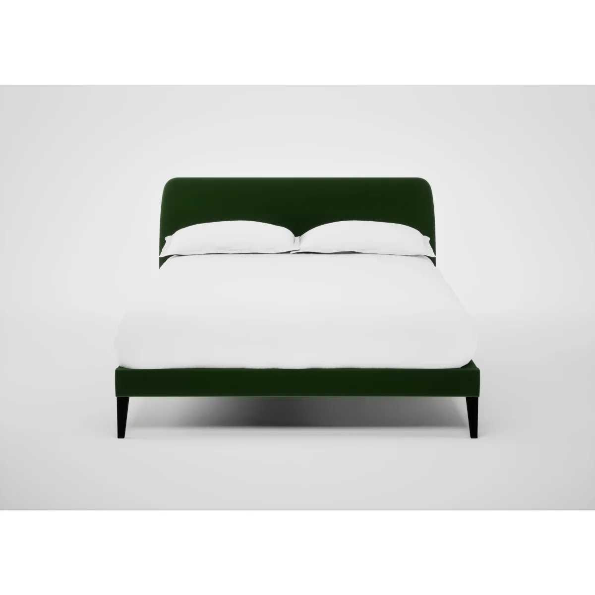 Heal's Wallis Bed Double Smart Velvet Forest Black Painted Oak Feet – image 2