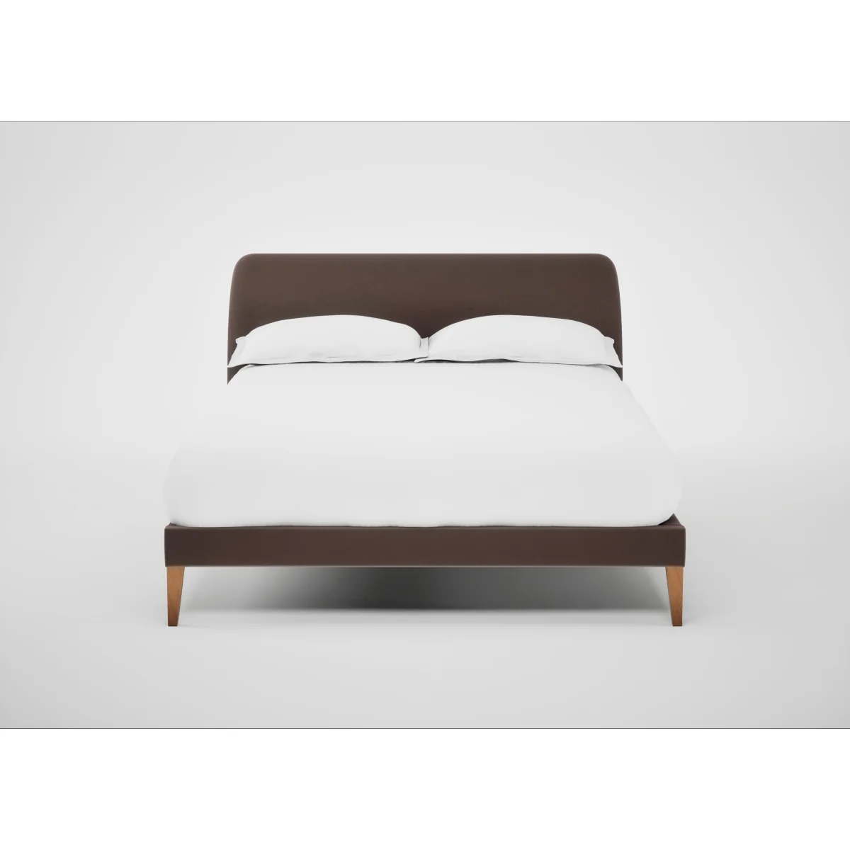 Heal's Wallis Bed Double Smart Velvet Mouse Natural Oak Feet – image 2