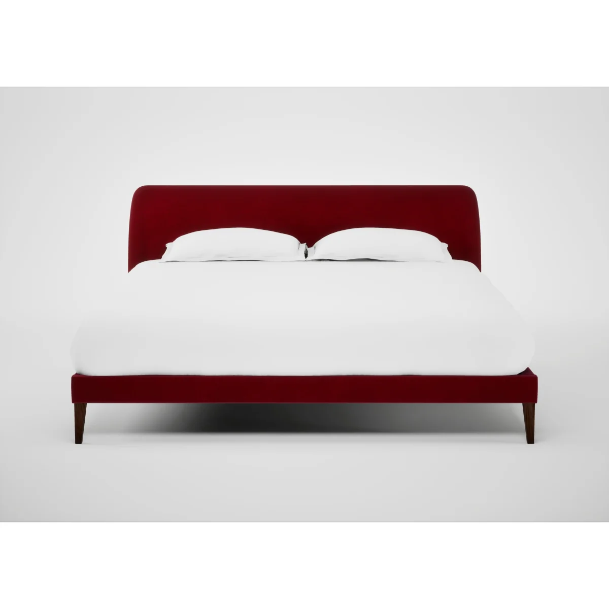 Heal's Wallis Bed Double Smart Velvet Mouse Natural Oak Feet – image 7