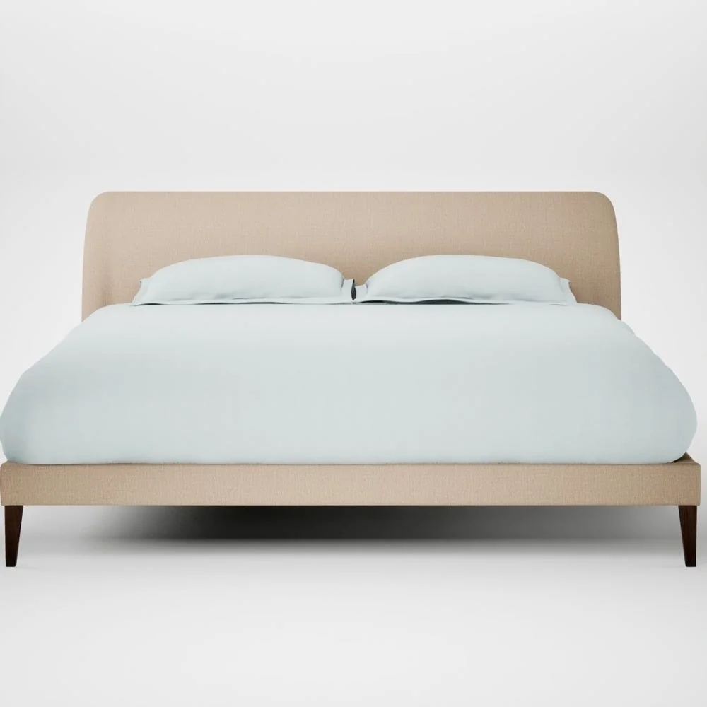 Heal's Wallis Bed Super King Smart Cotton Linen Rice Walnut Stained Feet – image 1