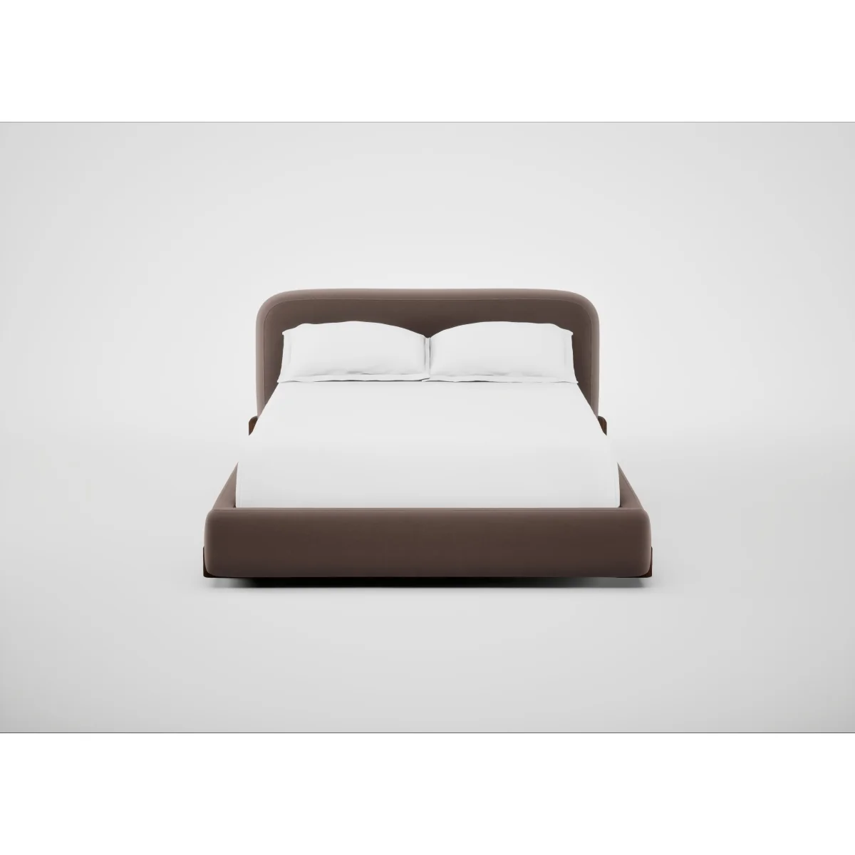 Heal's Nuvola Double Bed Smart Velvet Mouse Walnut Stained Oak Feet – image 2