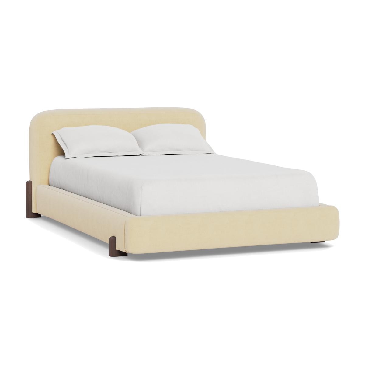 Heal's Nuvola Double Bed Smart Luxe Velvet Biscuit Black Painted Feet – image 1