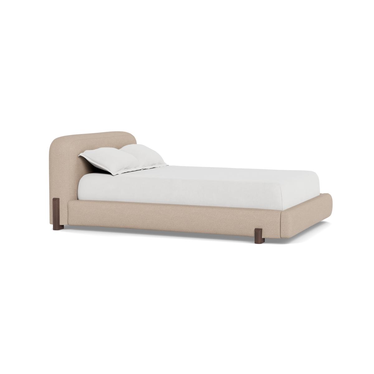 Heal's Nuvola Double Bed Boucle Tweed Pearl Black Painted Beech Feet – image 2